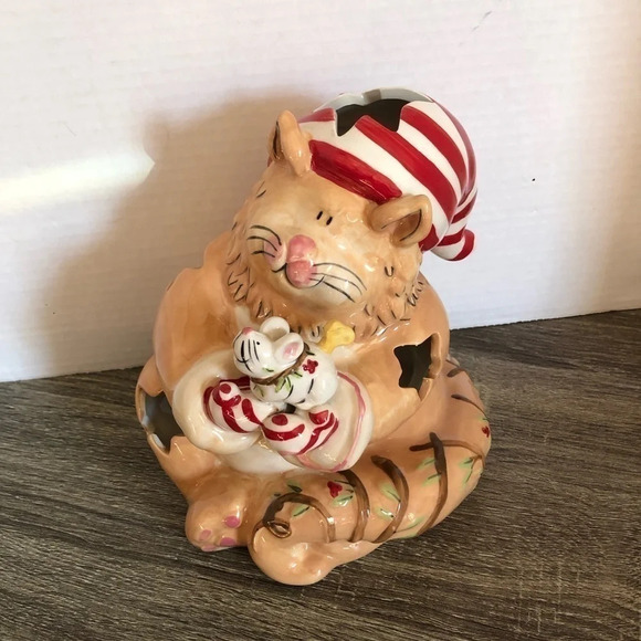 Holiday Cat  Tealight Holder - Picture 1 of 12